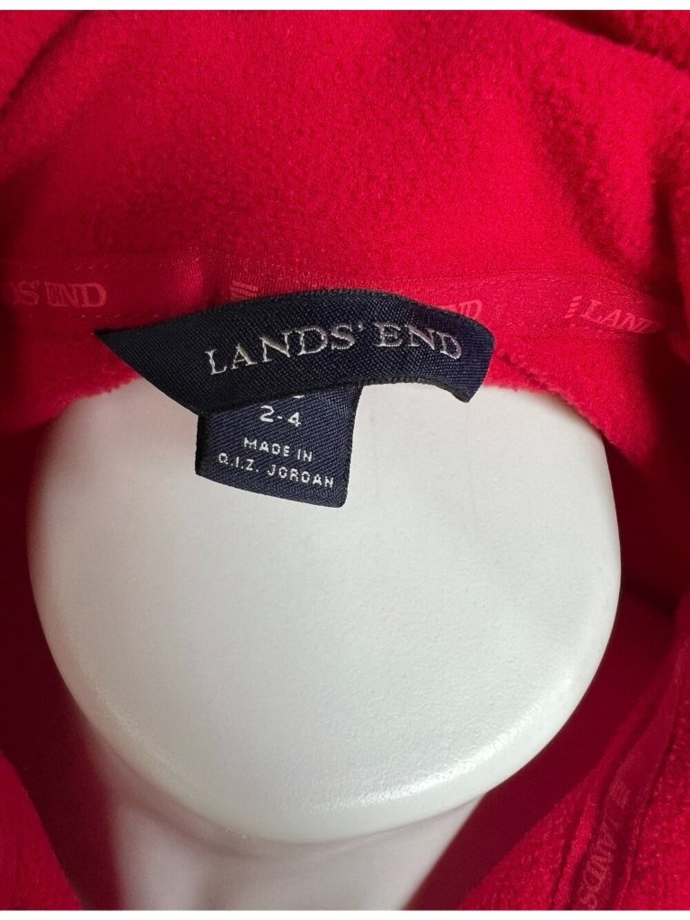 Lands End Womens' Pullover XS Red Plush With Logo 1/4 Zipper Long Sleeve Soft - Picture 9 of 9